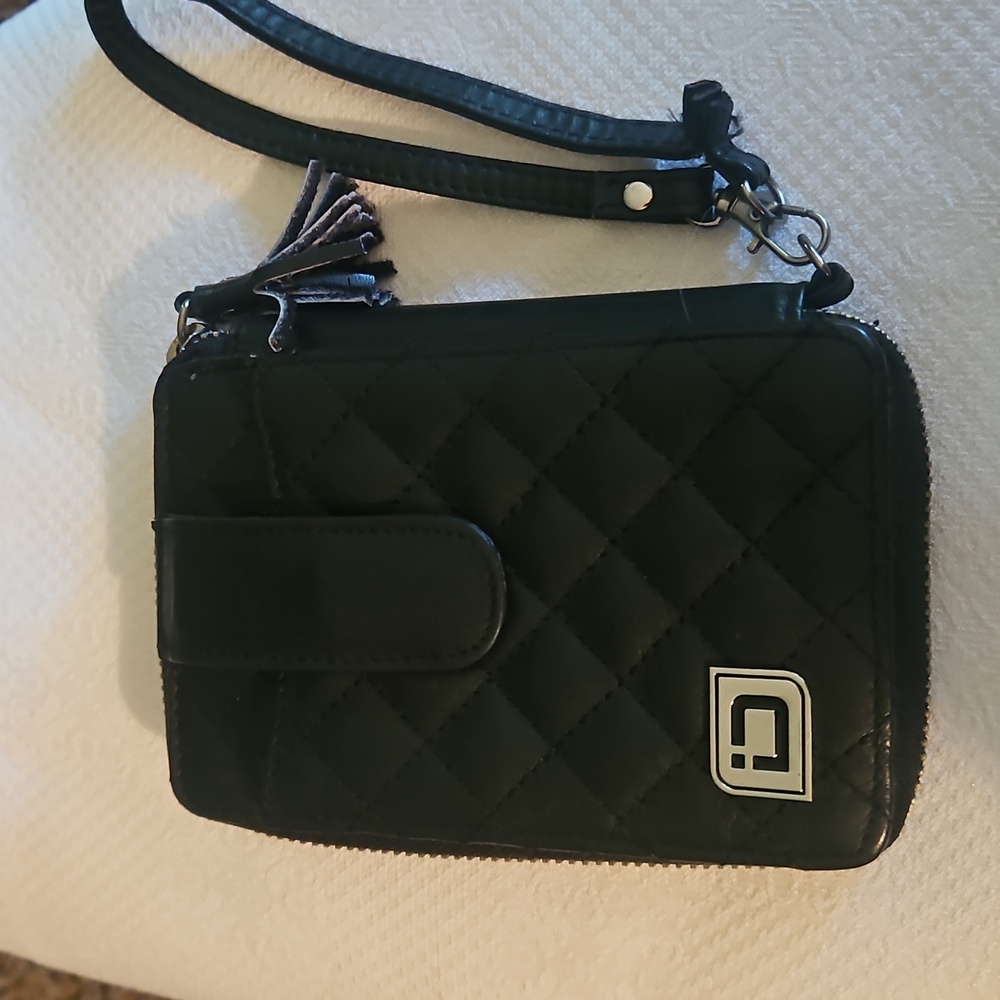 RFID Black Quilted Wristlet